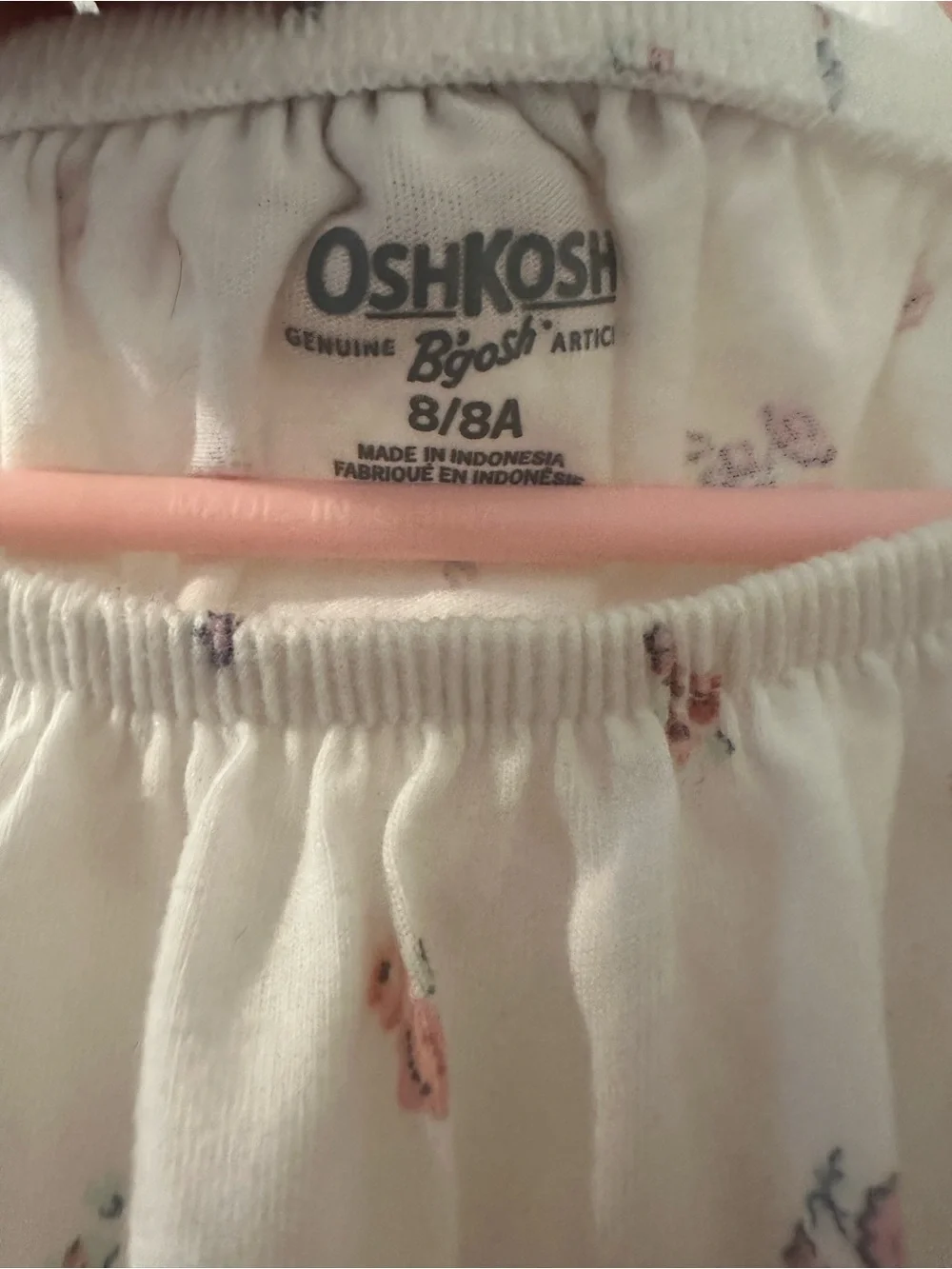 OshKosh B'gosh White Floral Top with Pink Accents